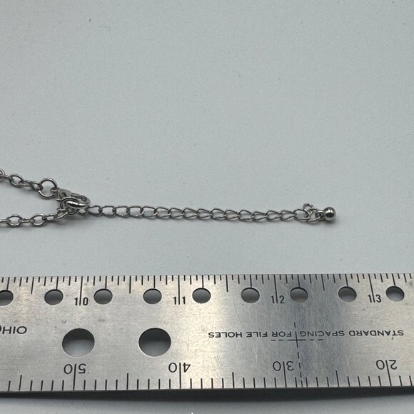 Chunky Multicolor Layered Necklace With Green & Blue Beads On Silver Chain - Picture 5 of 5